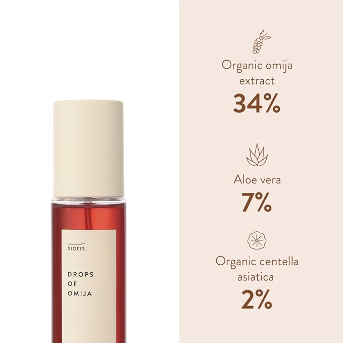 SIORIS Drops of Omija Calming Mist (3.38 fl. oz) features 34% organic Omija, calming The skin, rejuvenating skin, and controlling sebum with mild acidity for a healthy skin-GlimoraGlow