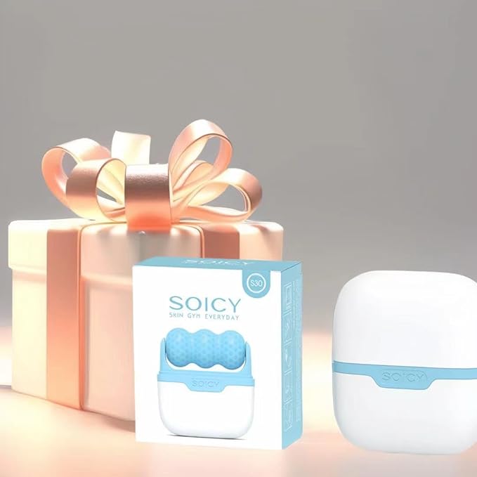 Ice Roller for Face ，Ice Face Roller Cold Therapy Tools, Cold Facial Ice Roller Massager for Eye Puffiness, Migraine, TMJ Pain Relief & Minor Injury, Skin Care Products (Blue)-GlimoraGlow