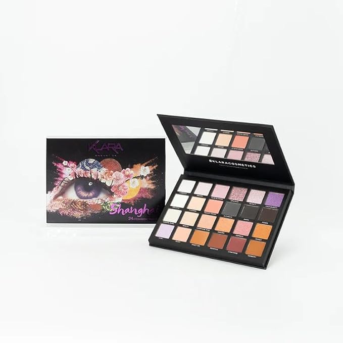 24 Eyeshadow Palette - Festive Vibrant Shimmer Matte Warm Neutral Sparkling Eye shadow Palette (Shanghai)-GlimoraGlow