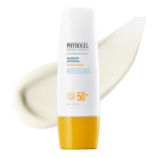 Physiogel Lightweight Moisture Korean Sunscreen, Broad Spectrum SPF 50+, Water Resistant & Safe for Sensitve Skin, Reef Friendly, Paraben-Free, Dermatologically Tested, Korean Skin Care.-GlimoraGlow