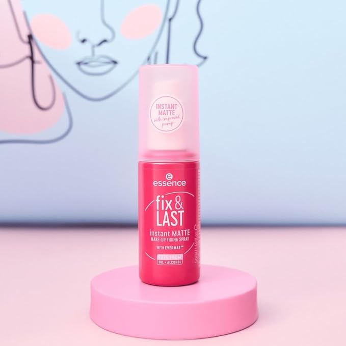 essence | Fix & Last Instant Matte Makeup Fixing Spray | Shine Control & Long-Wearing Formula | Vegan & Cruelty Free-GlimoraGlow