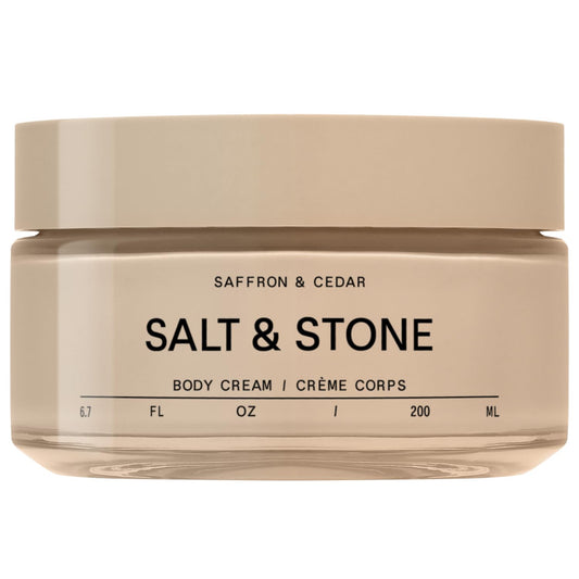 Salt & Stone Body Cream – Saffron & Cedar | Hydrating Formula with Seaweed Extracts, Spirulina & Squalane | Deep Hydration, Skin Barrier Support & Healthy Glow | for all Skin Types (6.7 fl oz)-GlimoraGlow