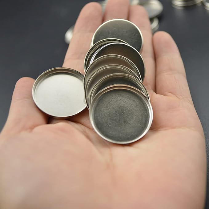 20 Pcs Metal Eyeshadow Pans Round Empty Round Eyeshadow Palette Cosmetic Eyeshadow Tin Reffilable Blush Pans Compact Makeup Tin-GlimoraGlow