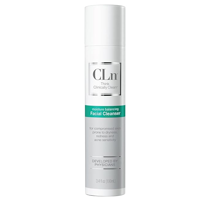 CLn® Facial Cleanser - Hydrating Facial Cleanser with Glycerin, For Skin Prone to Dryness, Eczema, Redness, Irritation & Acne Sensitivity, Fragrance-Free & Paraben-Free, 3.4 fl. oz.-GlimoraGlow