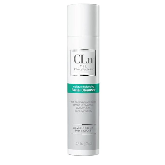 CLn® Facial Cleanser - Hydrating Facial Cleanser with Glycerin, For Skin Prone to Dryness, Eczema, Redness, Irritation & Acne Sensitivity, Fragrance-Free & Paraben-Free, 3.4 fl. oz.-GlimoraGlow