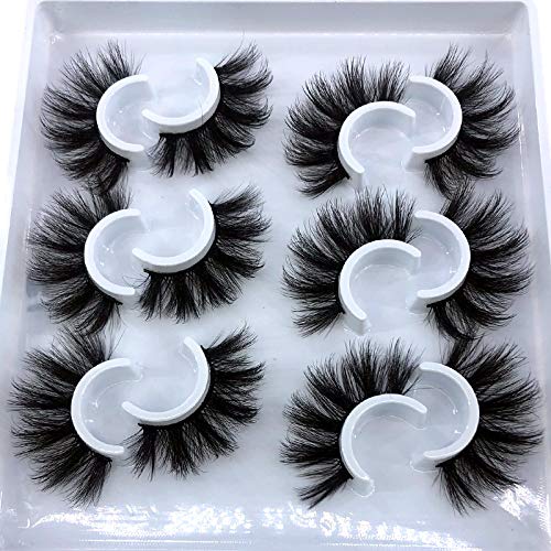 HBZGTLAD 6 Pairs Fluffy False Eyelashes Natural Faux Mink Strip 3D Lashes Pack (MDF-12)-GlimoraGlow