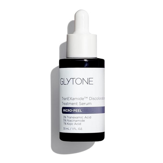 Glytone Micro-Peel TranEXamide™ Discoloration Correcting Serum | Dark Spot Remover with 3% Tranexamic Acid | Brightens Uneven Skin Tone for all Skin types | Fragrance Free, Paraben-Free - 1 fl oz-GlimoraGlow