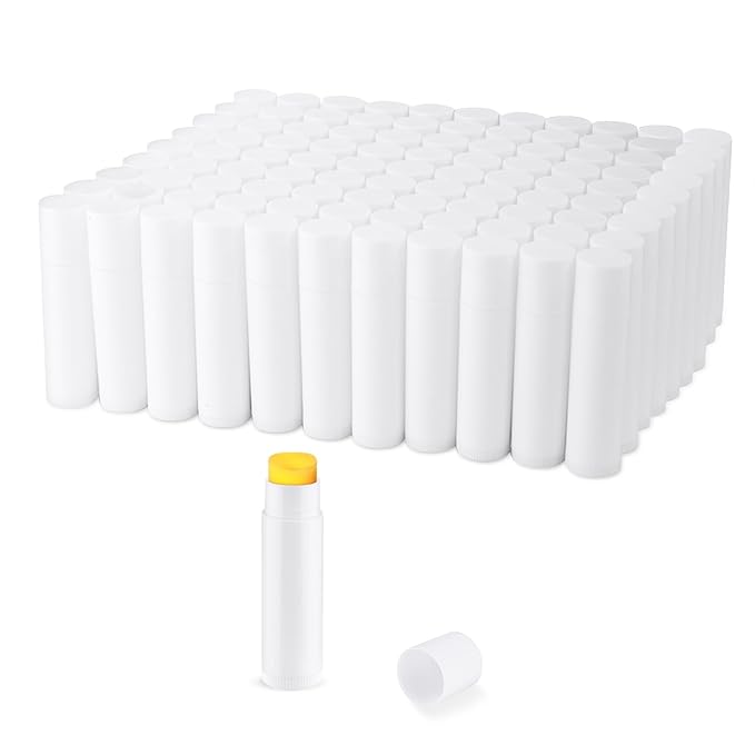 100 Pcs 5.5ml Bulk Empty Lip Balm Tubes Refillable Plastic Lip Gloss Container Travel Lipstick Tubes Chapstick Tubes Holder For DIY Homemade Lip Balm (white)-GlimoraGlow