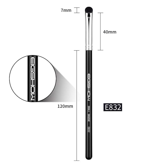 Curved Smudge Eyeshadow Brush, EIGSHOW Small Round Top Blending Eye Shadow with Synthetic Bristles for Smokey Cat Eye Makeup (E832)-GlimoraGlow