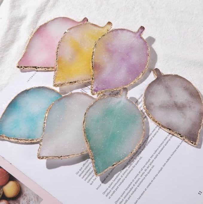 1 Piece Nail Art Palette Nail Polish Palette Mixing Palette Makeup Plate Nail Plate for Nail Art Nail Tip Holder Nail Art Display (yellow leaf)-GlimoraGlow