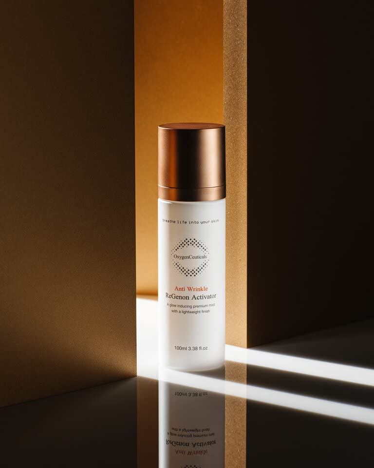 ReGenon Activator – Antioxidant Ampoule Mist with Camellia Flower Water, Oat Seed Extract, Lecithin & Oxygen, Hydrating & Brightening Toner Mist. 3.38 fl.oz (100ml)-GlimoraGlow