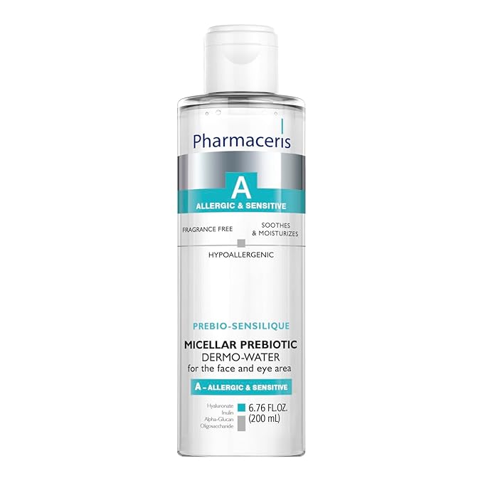 PREBIO-SENSILIQUE Micellar Prebiotic Dermo-Water for Face & Eyes, Removes Makeup & Impurities, Soothes & Moisturizes Allergic & Sensitive Skin, Safe for Contact Lens Wearers, 6.76 fl oz-GlimoraGlow