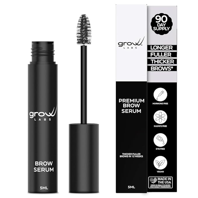 Eyebrow Growth Serum - with Biotin & Peptides - Eye Brow Serum for Growth - Vegan Brow and Lash Enhancer - Made in USA - Cruelty Free - 5ml-GlimoraGlow