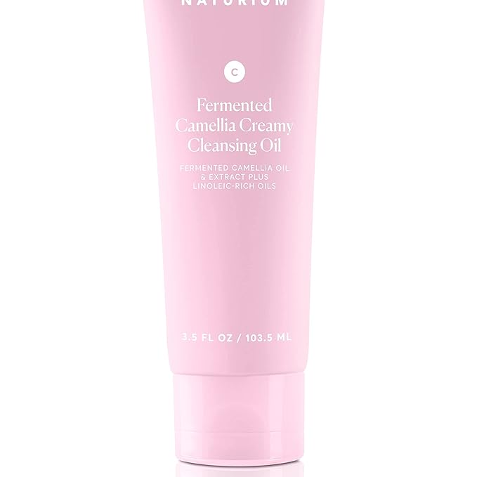 Naturium Camellia Creamy Cleansing Oil, Fermented Camellia Oil & Extract Plus Linoleic-Rich Oils, 3.5 oz-GlimoraGlow