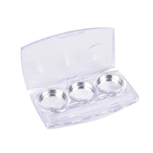 10 Pcs Clear Empty Eyeshadow Palette Plastic Eyeshadow Storage Box Case with 3 Grids Palettes Lipstick Box Pigment Palette Tray Plastic Cosmetics Container Box DIY Makeup Powder Sample Box-GlimoraGlow