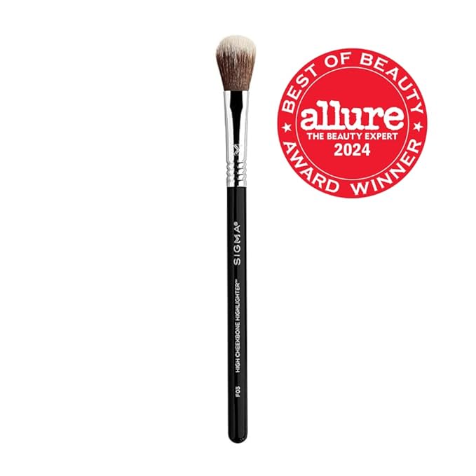 Sigma Beauty Professional F03 High Cheekbone Highlighter™ and Contouring Synthetic Face Makeup Brush with Sigmax® fibers for Buffing and Highlighting Nose, Chin and Cheekbones-GlimoraGlow