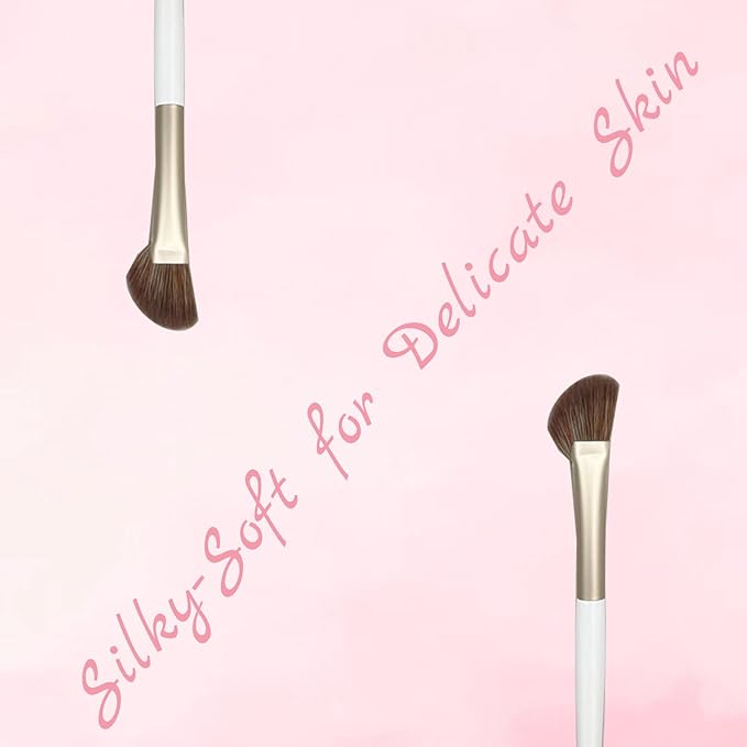 Eyeshadow Makeup Brushes Set with Case 7 PCS Soft Synthetic Hairs Eye Makeup Brushes for Blending Eyebrow Eyeliner Eyeshadow （White）-GlimoraGlow