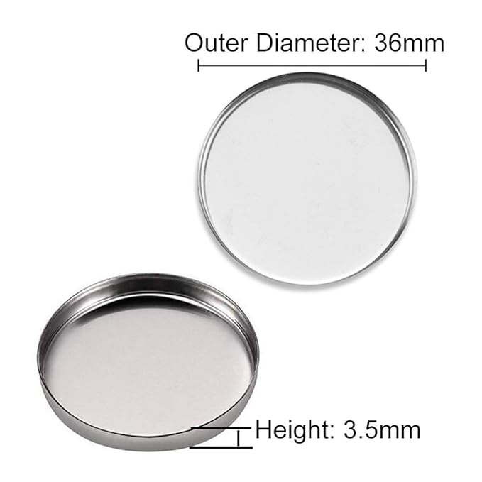 20 Pieces Empty Round Metal Tin Palette Pans Round Metal Pans Cosmetic Eyeshadow Pans for Eyeshadow Palette Magnetic Makeup Palette, 36mm Diameter 3.5mm Height-GlimoraGlow