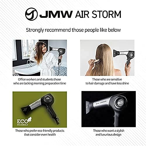 JMW Korean Professional Salon Hair Dryer AIR Storm-1600W BLDC, Fast Drying, Powerful Cold Wind, Lightweight, Quiet and Long-Lasting-GlimoraGlow