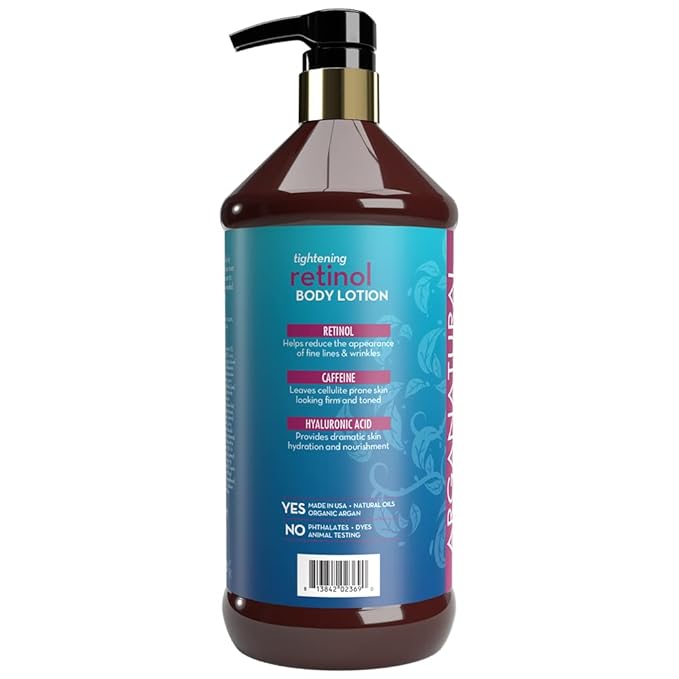 Arganatural Retinol Body Lotion with Vitamin E & Collagen – Skin Firming, Skin tightening, and Anti-Aging Cream. All in One Body Lotion for Women.-GlimoraGlow