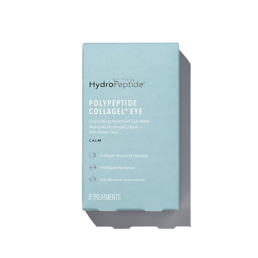 HydroPeptide PolyPeptide Collagel Eye Masks, Line-Lifting Hydrogel Under Eye Patch, Firmer Appearance & Hydration & Dark Circles, 8 Treatments-GlimoraGlow