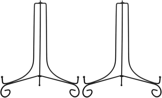 (2 pack)Iron Display Stand Large Black Iron Easel Plate Display Photo Holder Stand, Displays Picture Frames,Decorative Plates, Tablets and Art 15 Inch