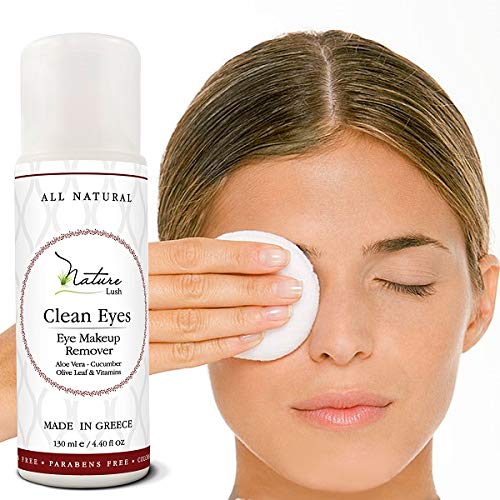 Nature Lush The Best Natural Eye & Face Makeup Remover - Oil Free - Rich Vitamins - Non Irritating – No Hazardous Chemicals - “Clean Eyes Made In Greece 4.4 oz-GlimoraGlow