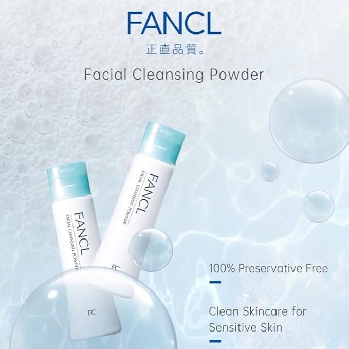 FANCL Facial Cleansing Powder - Japanese Facial Cleanser, Face Wash, Luxurious Foaming Lather, Hydrating, Preservative Free, Clean Skincare for Sensitive Skin [US Exclusive Edition]-GlimoraGlow