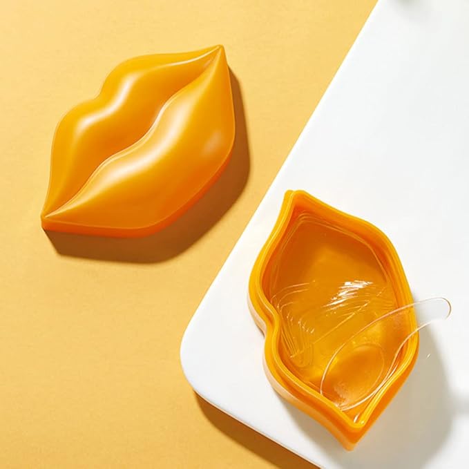 20Pcs Moisturizing Lip Mask, Restores Moisture Lip Care Mask for Dry Lips and Lip Lines Lips Overnight Lip Care, Gel Treatment Lip Masks Plumping Lips Mask (Yellow)-GlimoraGlow