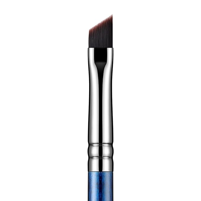 Eyeliner Brush Fine Angled - PRO Precision Gel Eye Liner Makeup Brush -Ultra Thin Slanted Flat Angle - Premium Cruelty Free Synthetic Bristles (E835 Blue)-GlimoraGlow