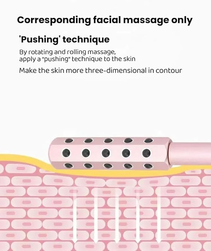 KKKing Radiance Roller - Germanium Stone Uplifting Face Beauty Massage Tool/Roller/Wand for Skin Tightening, De-Puffing, Sculpt/Lift, Anti-Aging | Uplift Face Roller, Facial Roller (Rose Gold)-GlimoraGlow