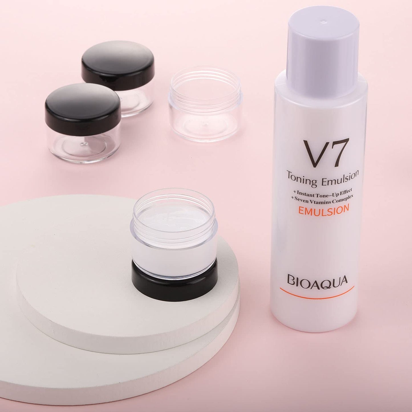 100 Count Small Sample Containers Makeup Jars 15 Gram Cosmetic Containers with Lids Black Traveling Jars Empty Bottles for Toiletries-GlimoraGlow