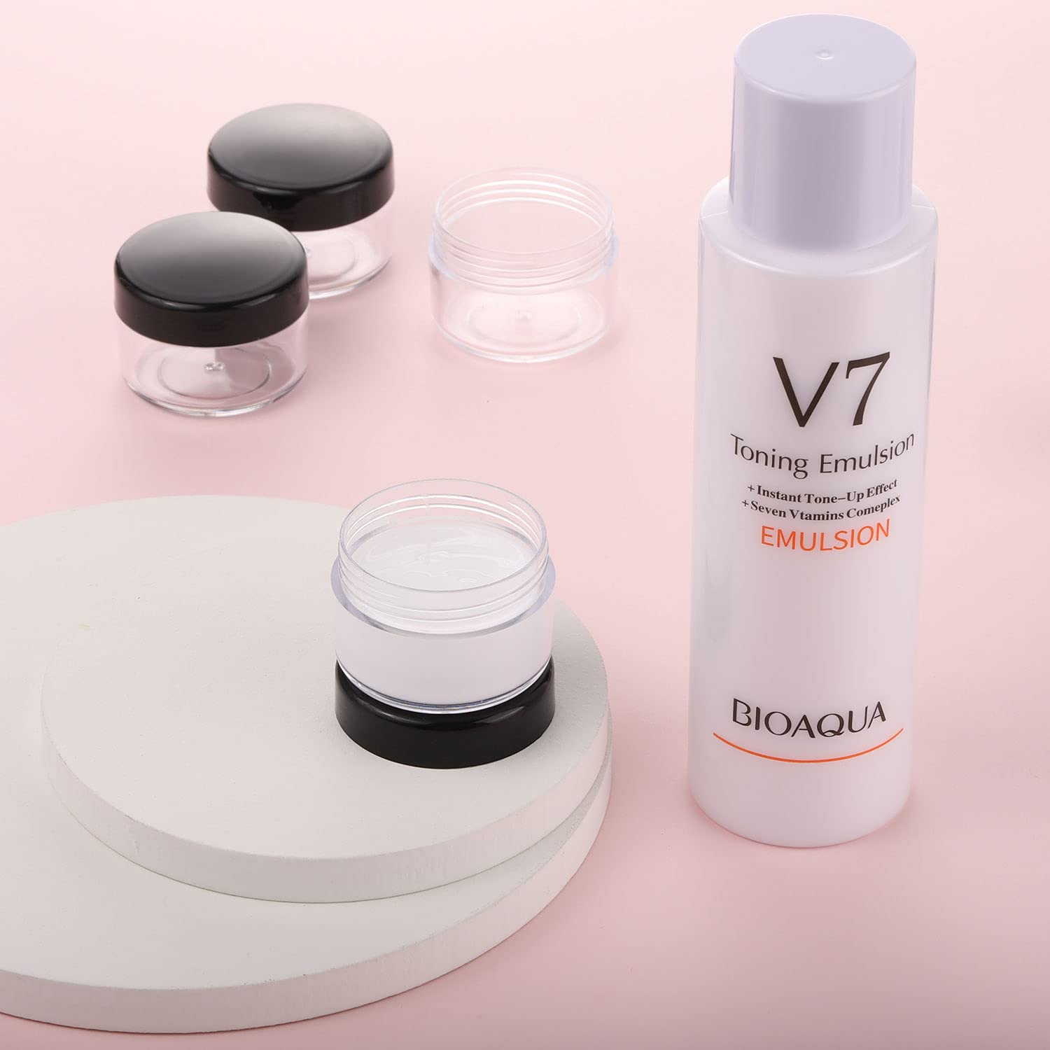 100 Count Small Sample Containers Makeup Jars 15 Gram Cosmetic Containers with Lids Black Traveling Jars Empty Bottles for Toiletries-GlimoraGlow