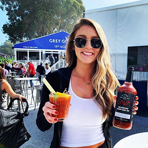 (3 Pack) LAVA Premium Bloody Mary Mix; Italian San Marzano Tomatoes, No Artificial Sweeteners, Vegan, Ready to Use, No Added Sugar, 1-Liter (33.8oz) Glass-GlimoraGlow