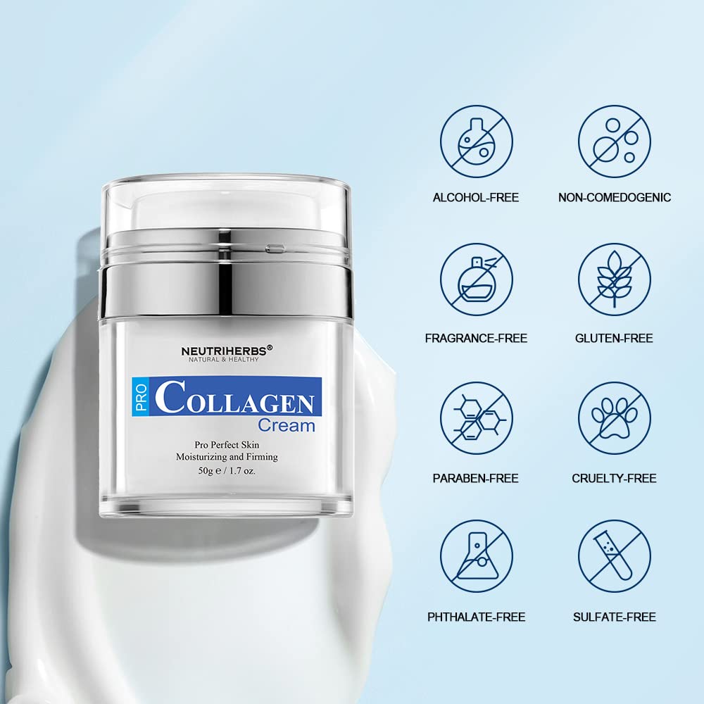 Neutriherbs Face Cream Collagen Facial Moisturizer, Reduce Black Spots and Blemishes,Persistent Moisturizing Reduce Fine Lines 1.7OZ-GlimoraGlow