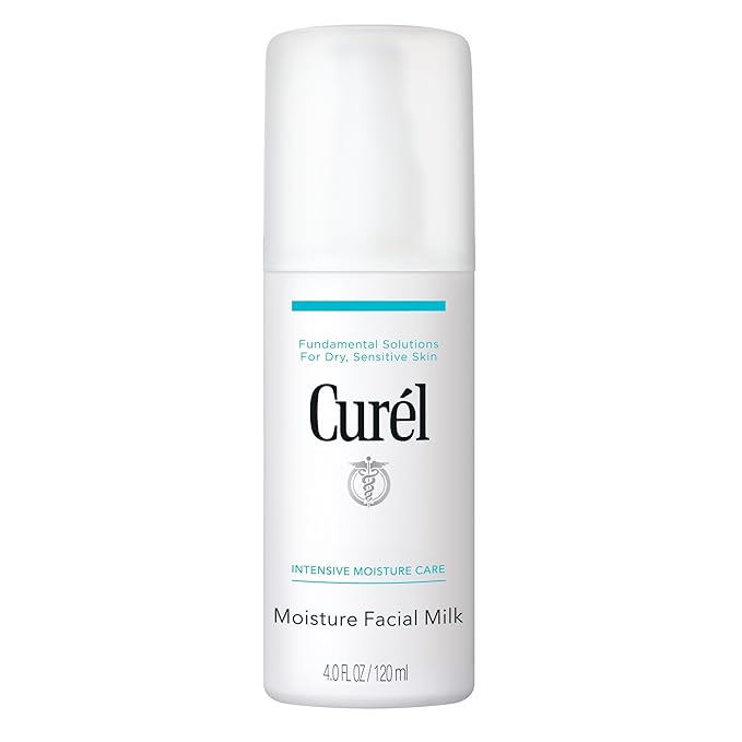 Curel Japanese Skin Care Moisture Facial Milk Moisturizer, Daily Face Lotion for Dry Sensitive Skin, pH Balanced, Unscented Advanced Ceramide Care Face Cream without Drying Alcohols, 4 oz-GlimoraGlow