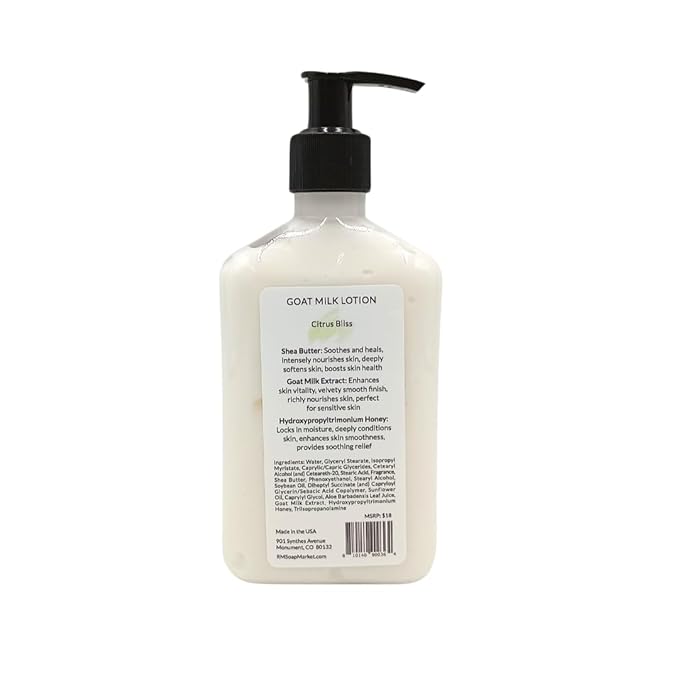 Goat Milk Lotion, Citrus Bliss Fragrance, Hydrating Lotion for Men & Women With Nourishing Goat Milk, Shea Butter, Sunflower Oil & Aloe, Packed With Vitamin A, E & Selenium, 9 Oz-GlimoraGlow