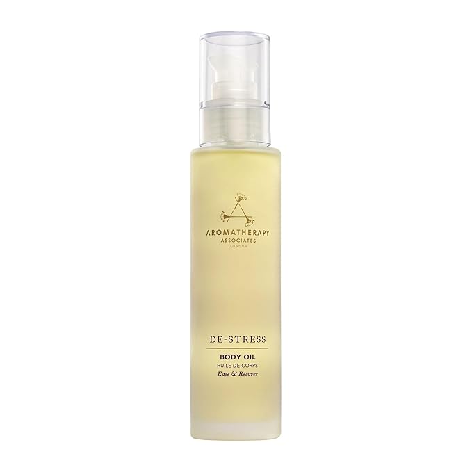 Aromatherapy Associates De-Stress Body Oil Made with Ginger and Rosemary Essential Oils and Arnica Flower Extract (3.4 fl oz)-GlimoraGlow