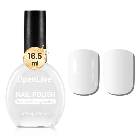 16.5ml White Nail Polish Large Volume Quick Drying Nail Polish, Fast Drying and Long Lasting Color Nail Art DIY Home Manicure Gift for Women-GlimoraGlow
