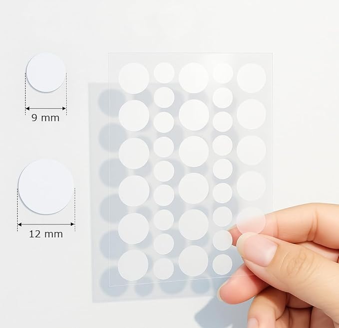 Hydrocolloid Acne Pimple Patch – 72 Count (9mm & 12mm) | Invisible Spot Patches for Pimples, Zits, Blemishes & Whiteheads | Fast Healing, Waterproof, Strong Adhesion & Gentle on Skin-GlimoraGlow