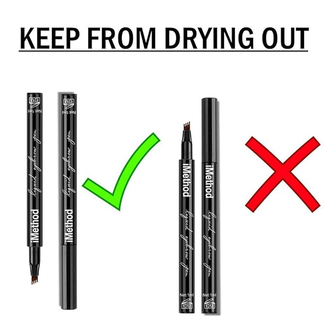 iMethod Eyebrow Pen - iMethod Eyebrow Pencil with a Micro-Fork Tip Applicator Creates Natural Looking Brows Effortlessly and Stays on All Day, Dark Grey-GlimoraGlow