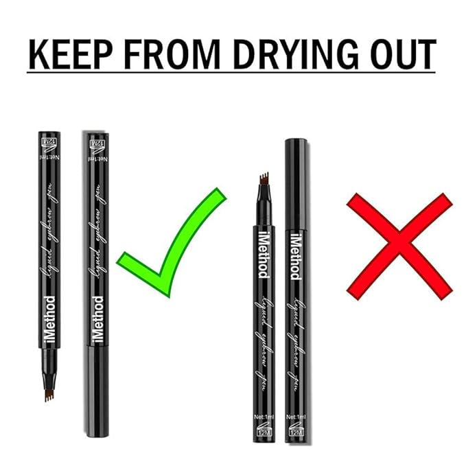 iMethod Eyebrow Pen - iMethod Eye Brown Makeup, Eyebrow Pencil with a Micro-Fork Tip Applicator Creates Natural Looking Brows Effortlessly and Stays on All Day, Dark Brown-GlimoraGlow