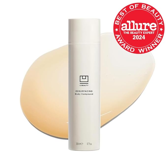 U Beauty Resurfacing Body Compound - Firming AHA & Retinol Serum, Phytic, Lactic & Glycolic Acids Tackle Keratosis Pilaris & Uneven Texture - Shea Butter & Papain for Hydrated Soothed Skin - 6.7 Fl Oz-GlimoraGlow