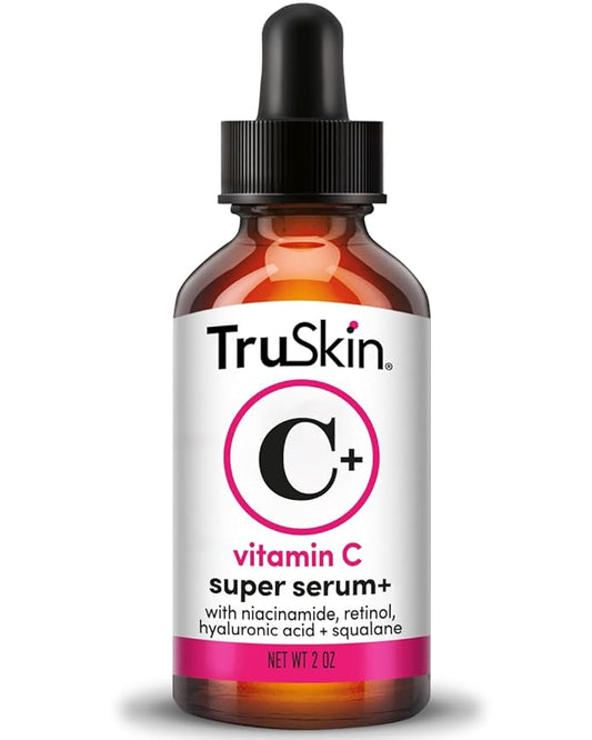 TruSkin Vitamin C Super Serum - Niacinamide, Retinol, Hyaluronic & Salicylic Acid - All-in-One Anti Aging Serum for Face – Improve Appearance of Dark Spots, Firmness for Brighter Looking Skin, 2 Fl Oz-GlimoraGlow