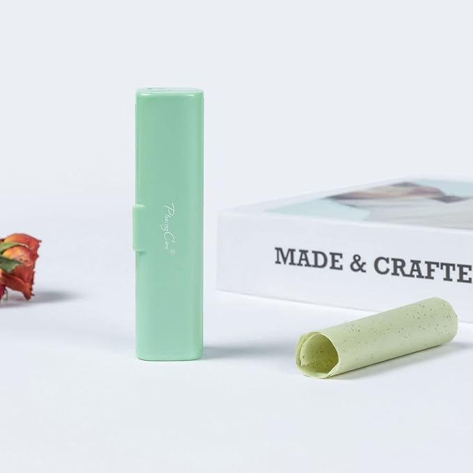 Natural Oil Blotting Paper Roll, Refillable Compact Dispenser No Shine Sheets, Absorb Excess Shine on Face or Scalp Instantly, Men and Women Facial Skin Care or Make Up Must Have (Green Tea)-GlimoraGlow