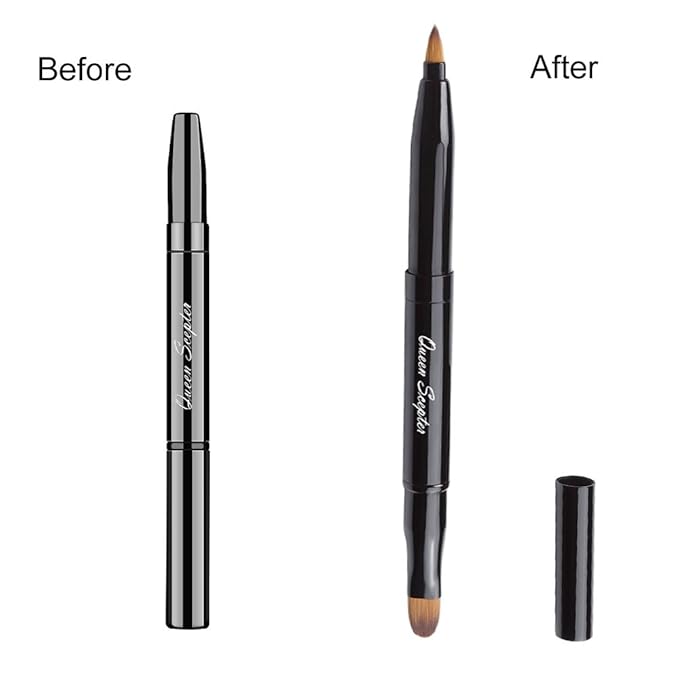 Retractable Lip Brush Concealer Makeup Dual End Travel Size Lipstick Brush With Cap-GlimoraGlow