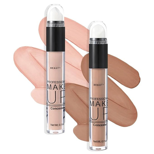2 Pack Liquid Foundation Cream for Face Makeup,Durable Full Coverage Matte Concealer Make Up,Oil Control & Waterproof Base Primer -0.35+0.35 Fl.Oz (03+04#)-GlimoraGlow