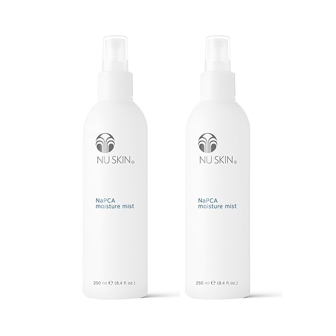 Nu Skin NaPCA Moisture Mist | Revitalizing Moisturizer & Cooling Mist with Hyaluronic Acid | Hydrating Spray for Face, Body & Hair | Sodium PCA for All Skin Types | 8 oz | 2 Pack-GlimoraGlow