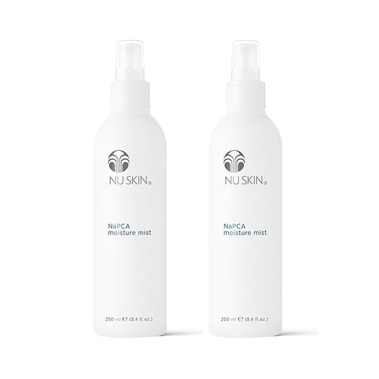 Nu Skin NaPCA Moisture Mist | Revitalizing Moisturizer & Cooling Mist with Hyaluronic Acid | Hydrating Spray for Face, Body & Hair | Sodium PCA for All Skin Types | 8 oz | 2 Pack-GlimoraGlow