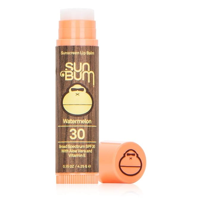 Sun Bum SPF 30 Sunscreen Lip Balm | Vegan and Cruelty Free Broad Spectrum UVA/UVB Lip Care with Aloe and Vitamin E for Moisturized Lips | Watermelon Flavor |.15 oz-GlimoraGlow